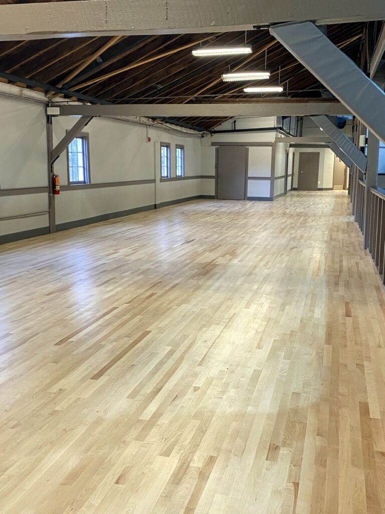 Bush Tabernacle new floor after Purcellville Roller Rink structural repairs.