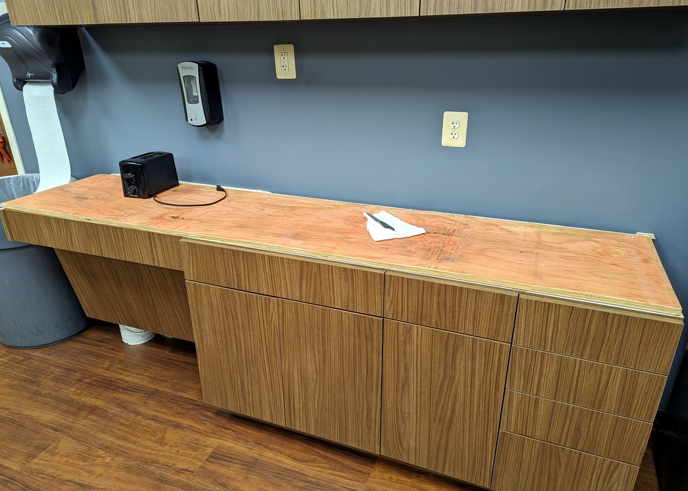 counter and cabinets for breakroom at Ashby-Ponds