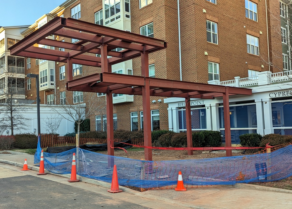 Steel canopy for Ashby-Ponds portico project.