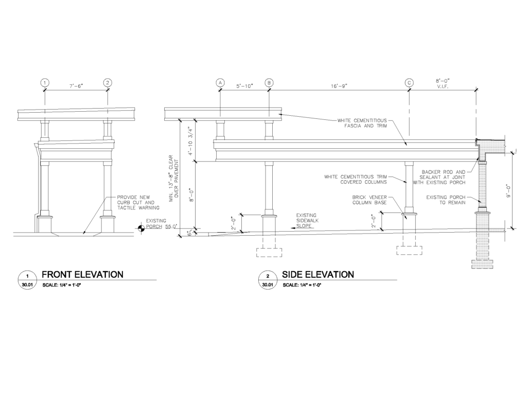 Drawing for portico renovations