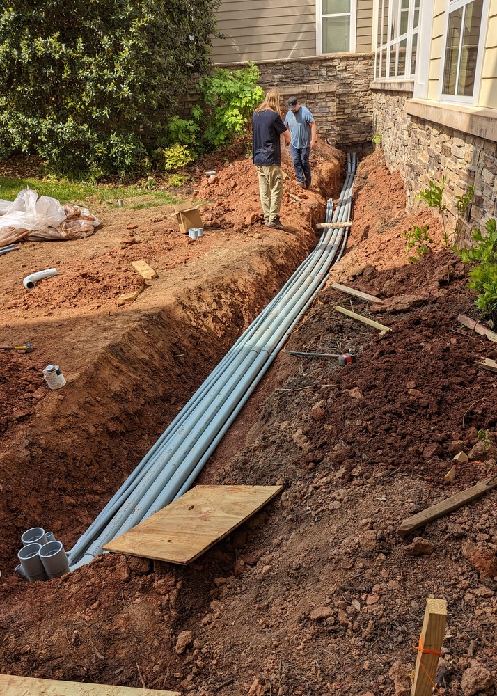 Installation of conduit for new 60kw emergency backup generator