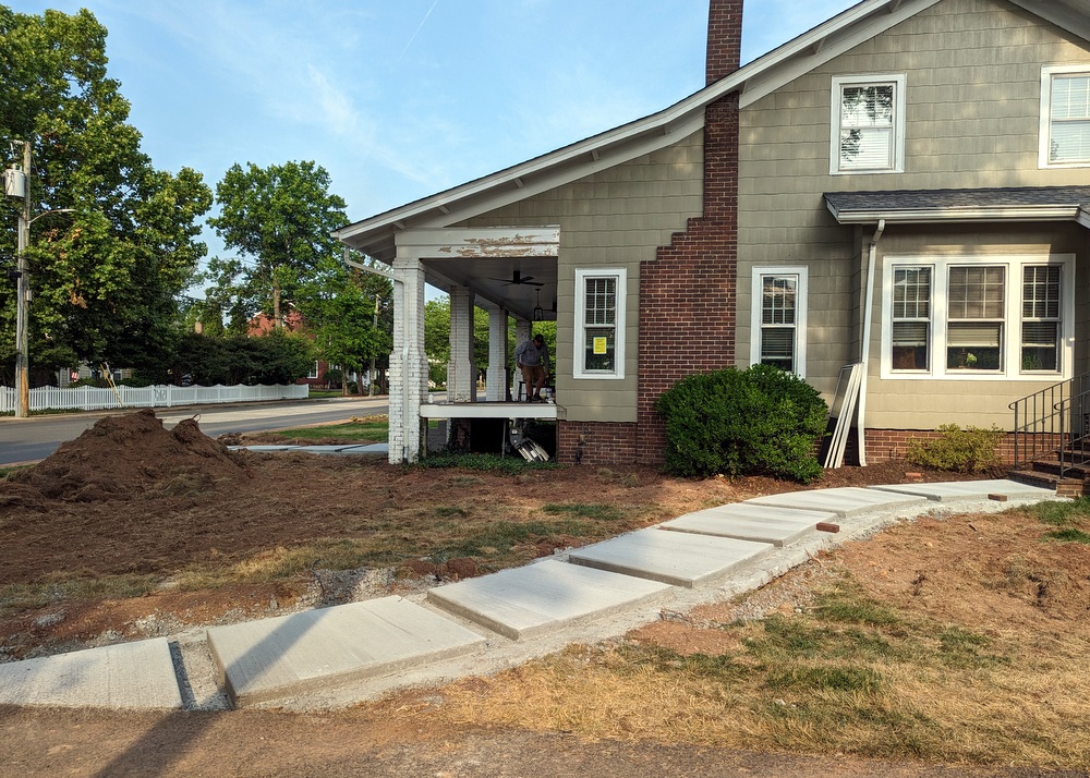 Elden Street with screen porch demolished and concrete walks poured.