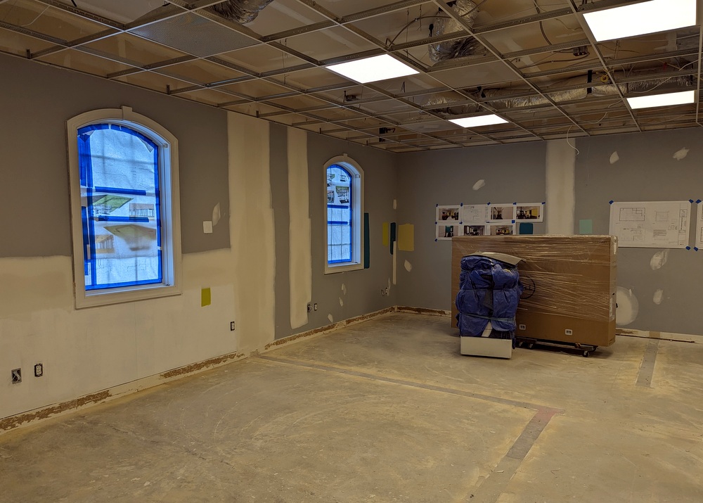 Drywall as part of interior renovation for commercial space