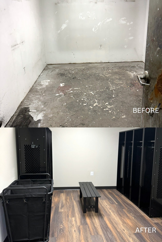 Auto Stop Elite storage room converted to staff locker room
