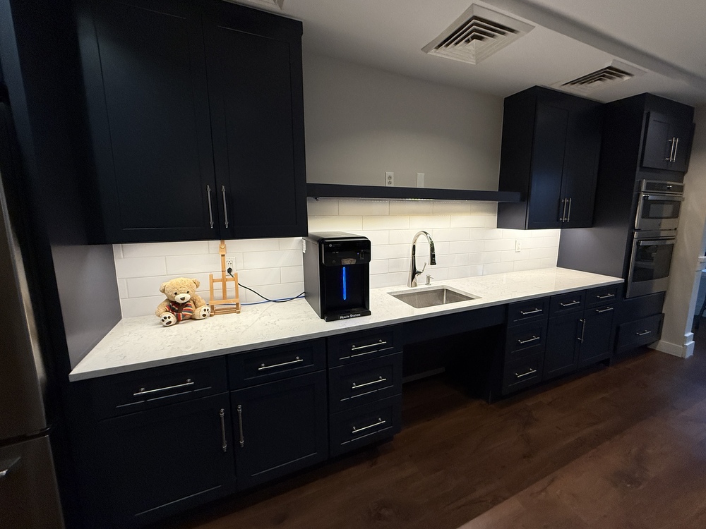 Brightview West End Wellspring Village Kitchen after millwork, cabinetry, and flooring