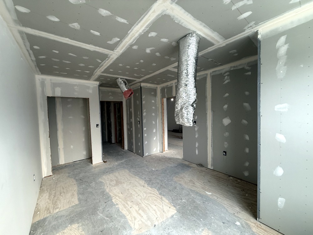 Interior framing and minor electrical rough-ins for offsite sales trailer